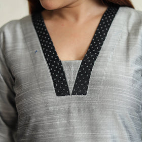  Plain Solid Slub Silk Mashru Patchwork Kurta 21 