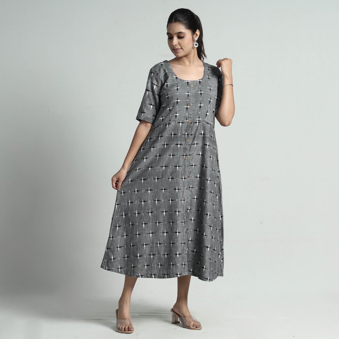 Buy Pochampally Double Ikat Weave Cotton Dress Online l iTokri.com