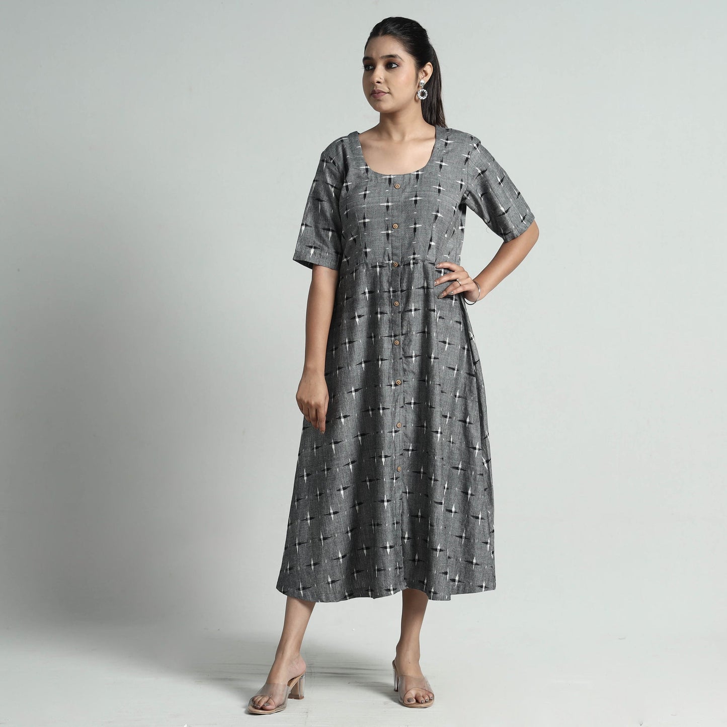 Buy Pochampally Double Ikat Weave Cotton Dress Online l iTokri.com