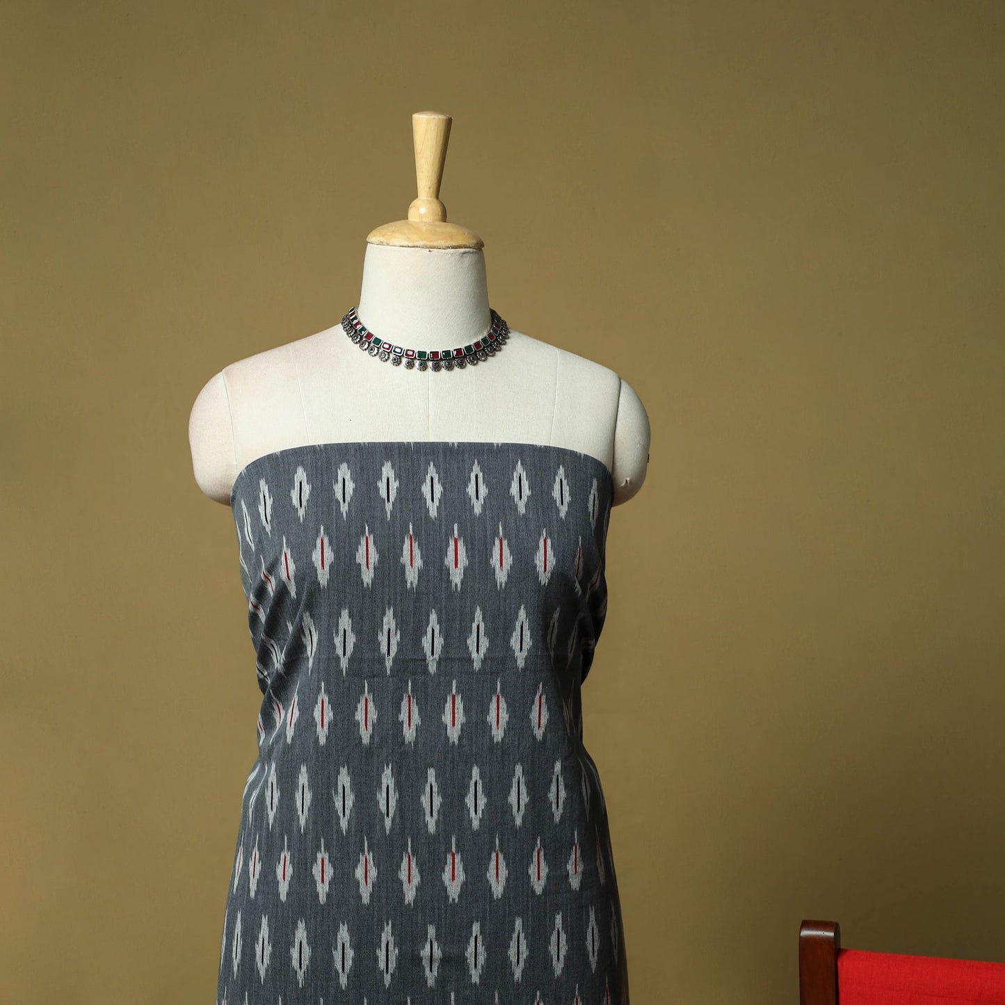 Pochampally ikat 3pc cotton unstitched dress material 52