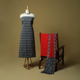 Pochampally ikat 3pc cotton unstitched dress material 52