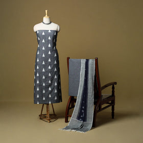 Pochampally ikat handloom cotton 3pc unstitched dress
