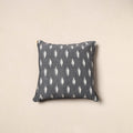 Grey - pochampally ikat cotton cushion cover 06
