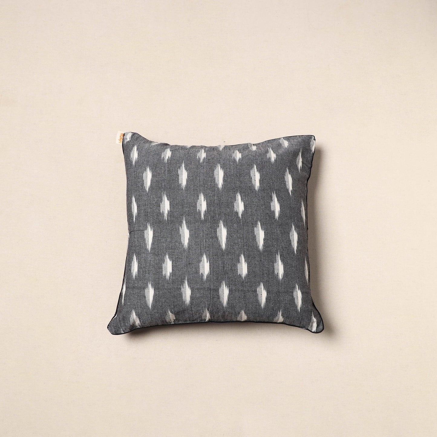 Grey - pochampally ikat cotton cushion cover 06