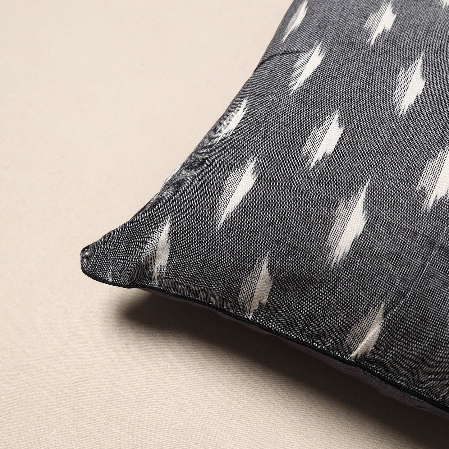 Grey - pochampally ikat cotton cushion cover 06