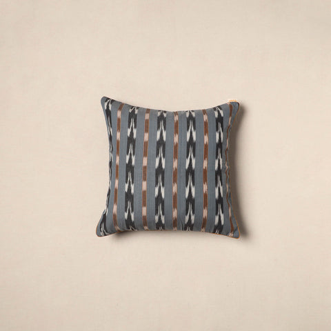 Grey - pochampally ikat cotton cushion cover 07