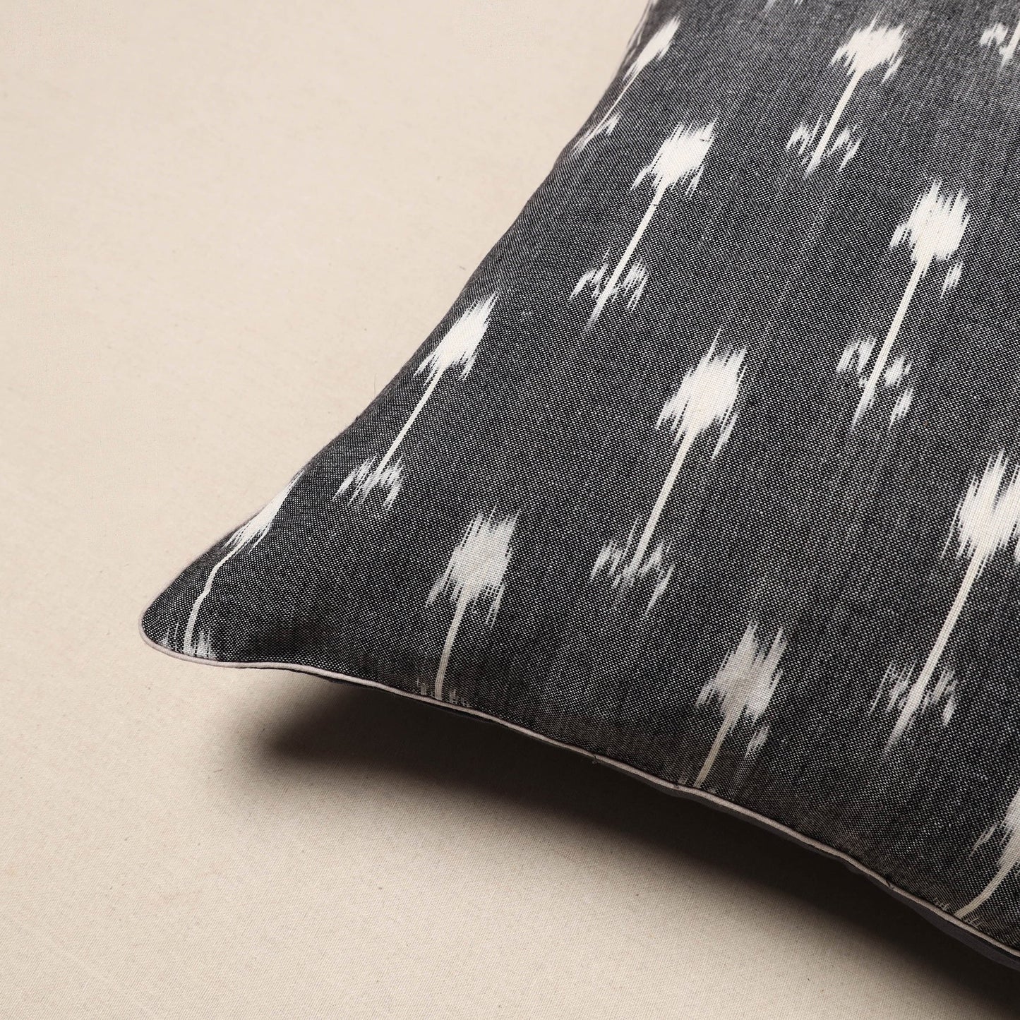 Grey - pochampally ikat cotton cushion cover 14