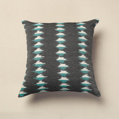 Grey Pochampally Ikat Cotton Cushion Cover 