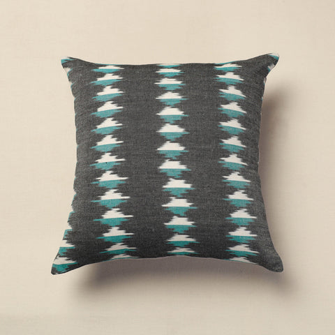 Grey Pochampally Ikat Cotton Cushion Cover 