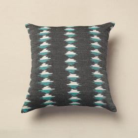 Grey Pochampally Ikat Cotton Cushion Cover 