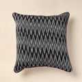Grey Pochampally Ikat Cotton Cushion Cover 
