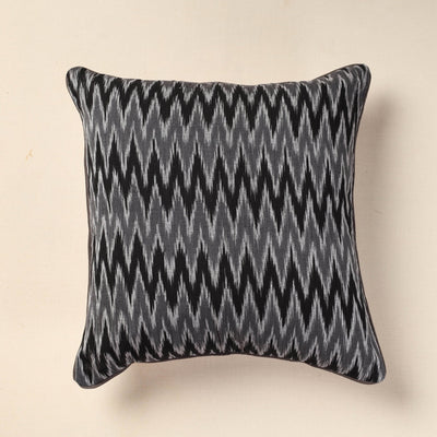 Grey Pochampally Ikat Cotton Cushion Cover 