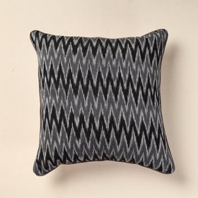 Grey Pochampally Ikat Cotton Cushion Cover 
