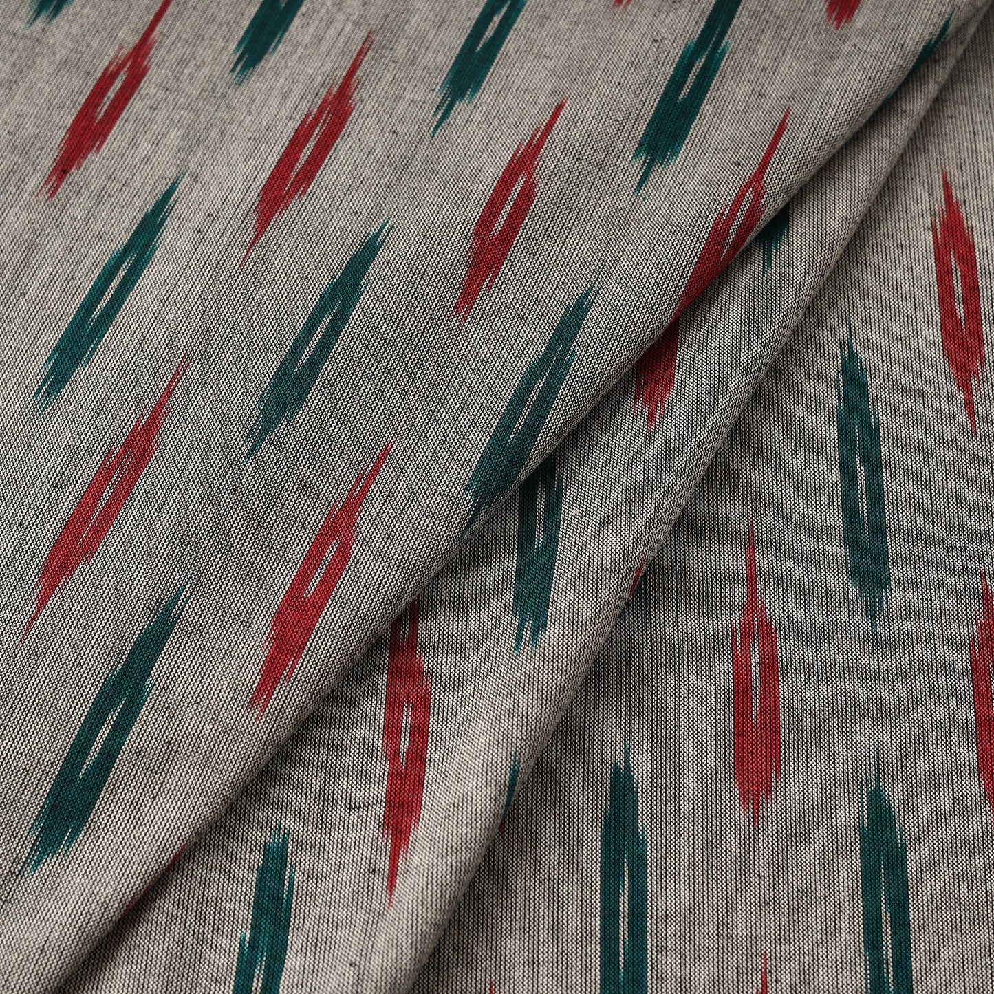 Grey Pochampally Ikat Cotton Fabric