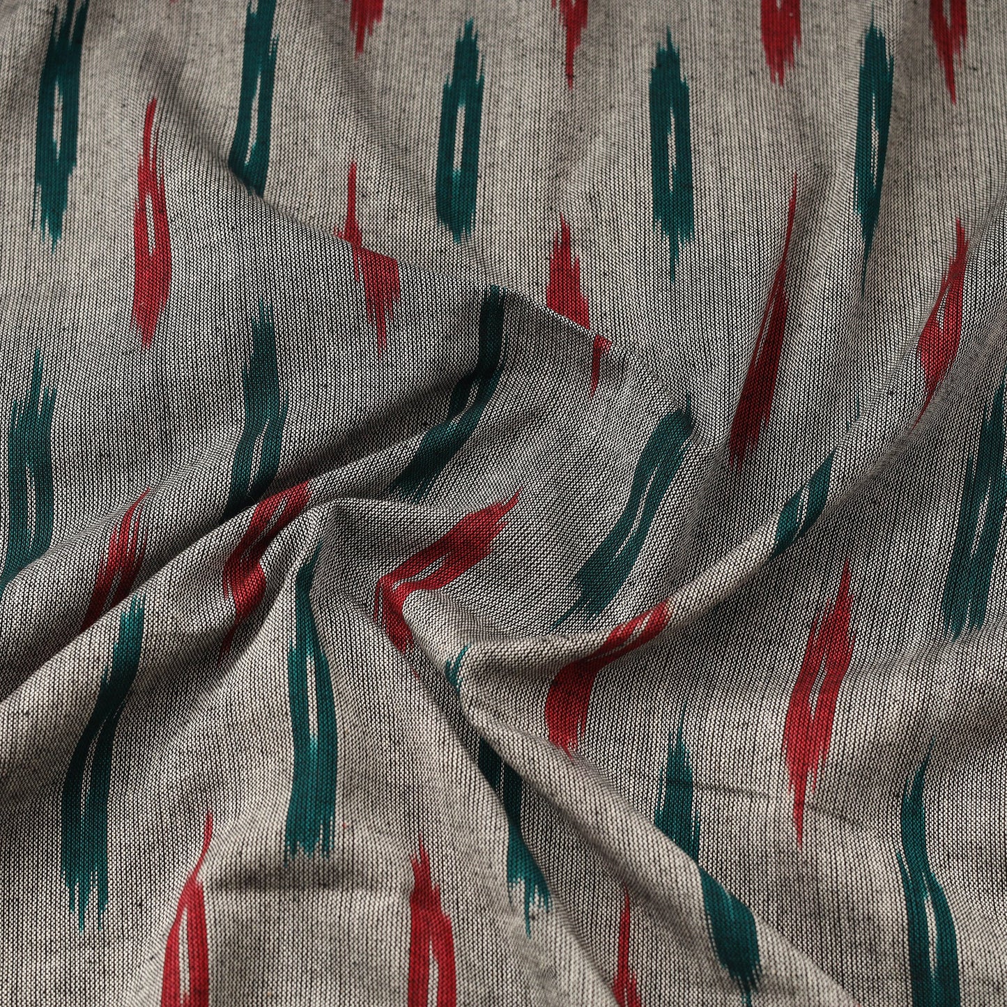 Grey Pochampally Ikat Cotton Fabric