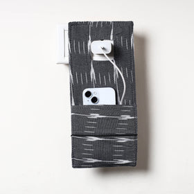 Grey Pochampally Ikat Cotton Mobile Charging Holder 