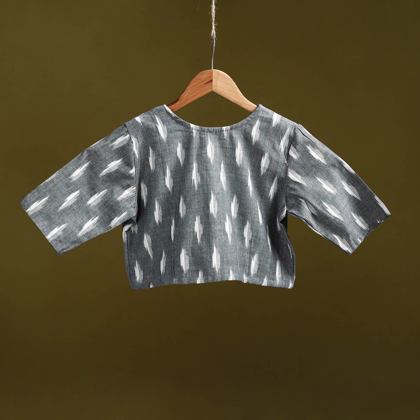 Pochampally ikat cotton readymade blouse 14 - handcrafted