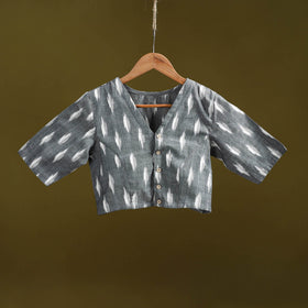 Pochampally ikat cotton readymade blouse 14 - handcrafted