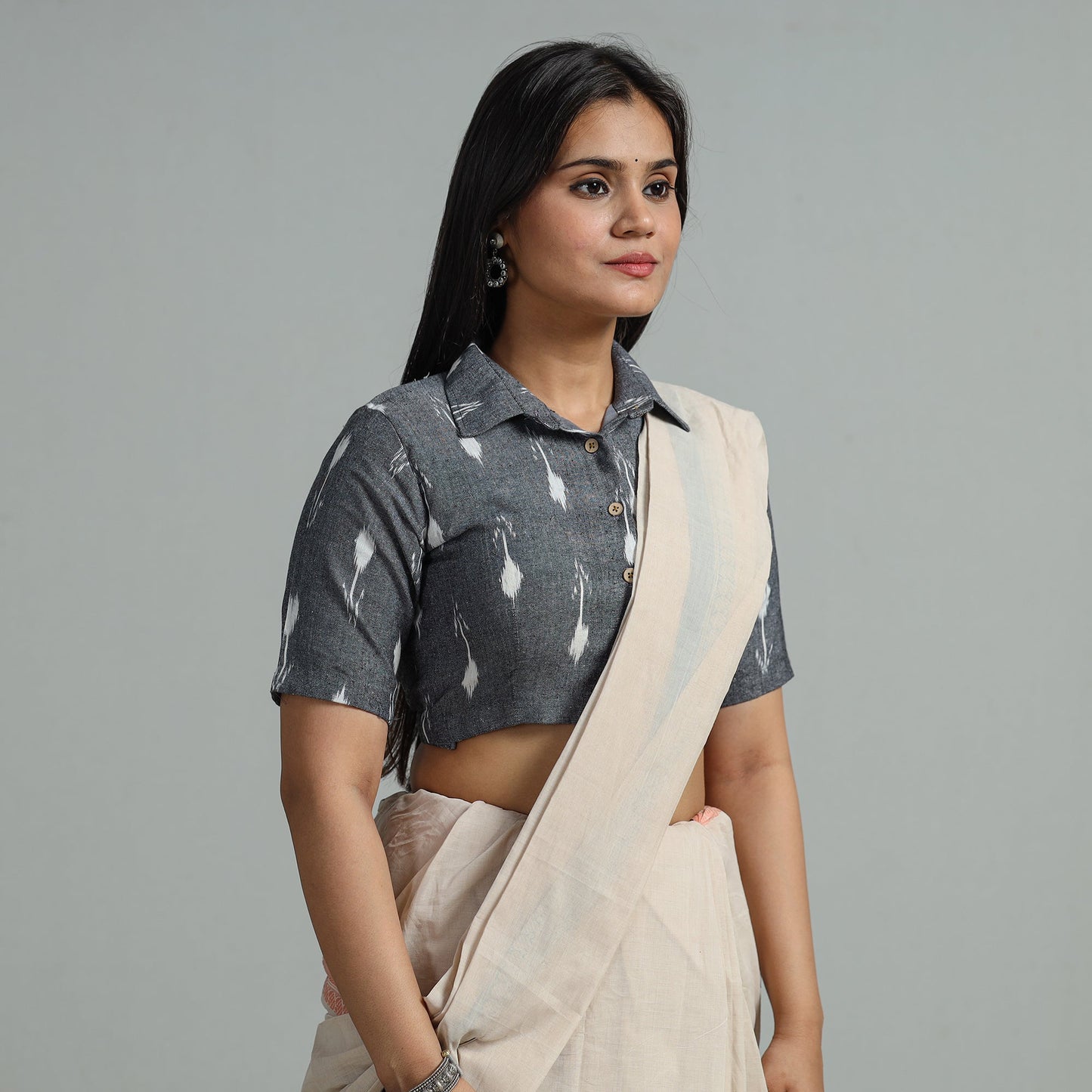 Buy Pochampally Ikat Cotton Stitched Blouse 21 