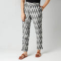 Grey - pochampally ikat cotton tapered casual pant