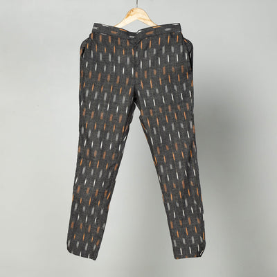 Grey - Pochampally Ikat Cotton Tapered Pant for Women