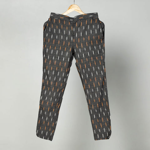 Grey - Pochampally Ikat Cotton Tapered Pant for Women