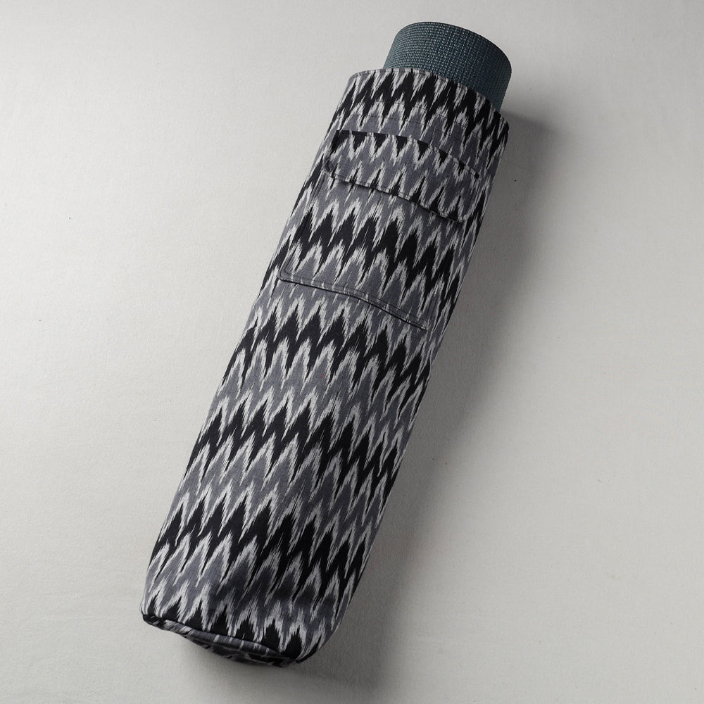 Grey Pochampally Ikat Cotton Yoga Mat Bag 
