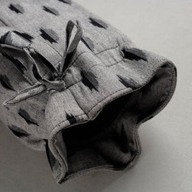 Grey Pochampally Ikat Cotton Yoga Mat Bag 