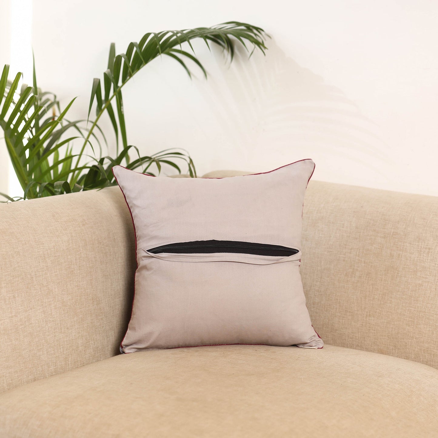 Grey - pochampally ikat cushion cover 21 - handcrafted