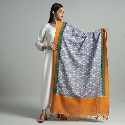  Pochampally Ikat Handloom Cotton Dupatta with Tassels 06 Online 