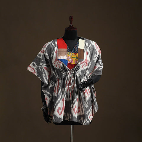 Pochampally ikat patchwork cotton kaftan (short) 28