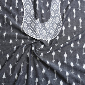 Buy Grey Pochampally Ikat Patchwork Cotton Kurta Material