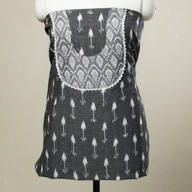 Buy Grey Pochampally Ikat Patchwork Cotton Kurta Material