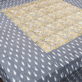 Grey - pochampally ikat with sanganeri patch cotton