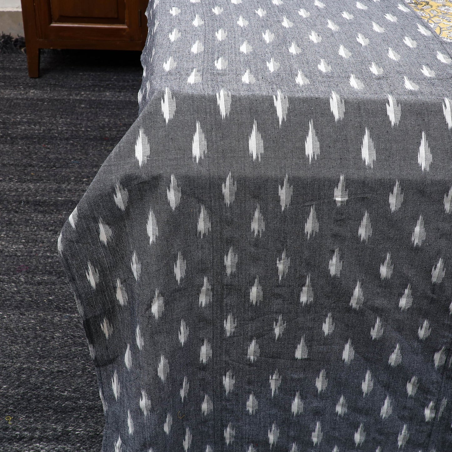 Grey - pochampally ikat with sanganeri patch cotton