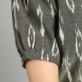 Grey - Pochampally Ikat Weave Cotton Dress
