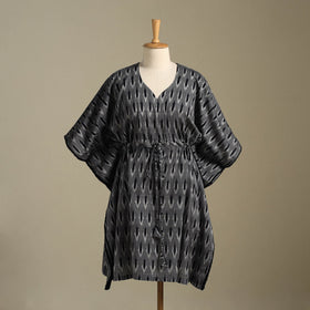 Grey - pochampally ikat weave cotton kaftan (medium) 33