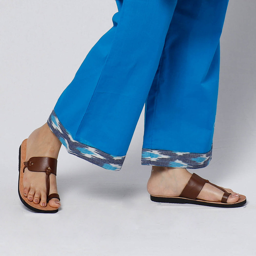 Pochampally ikat weave cotton kurta with palazzo & dupatta