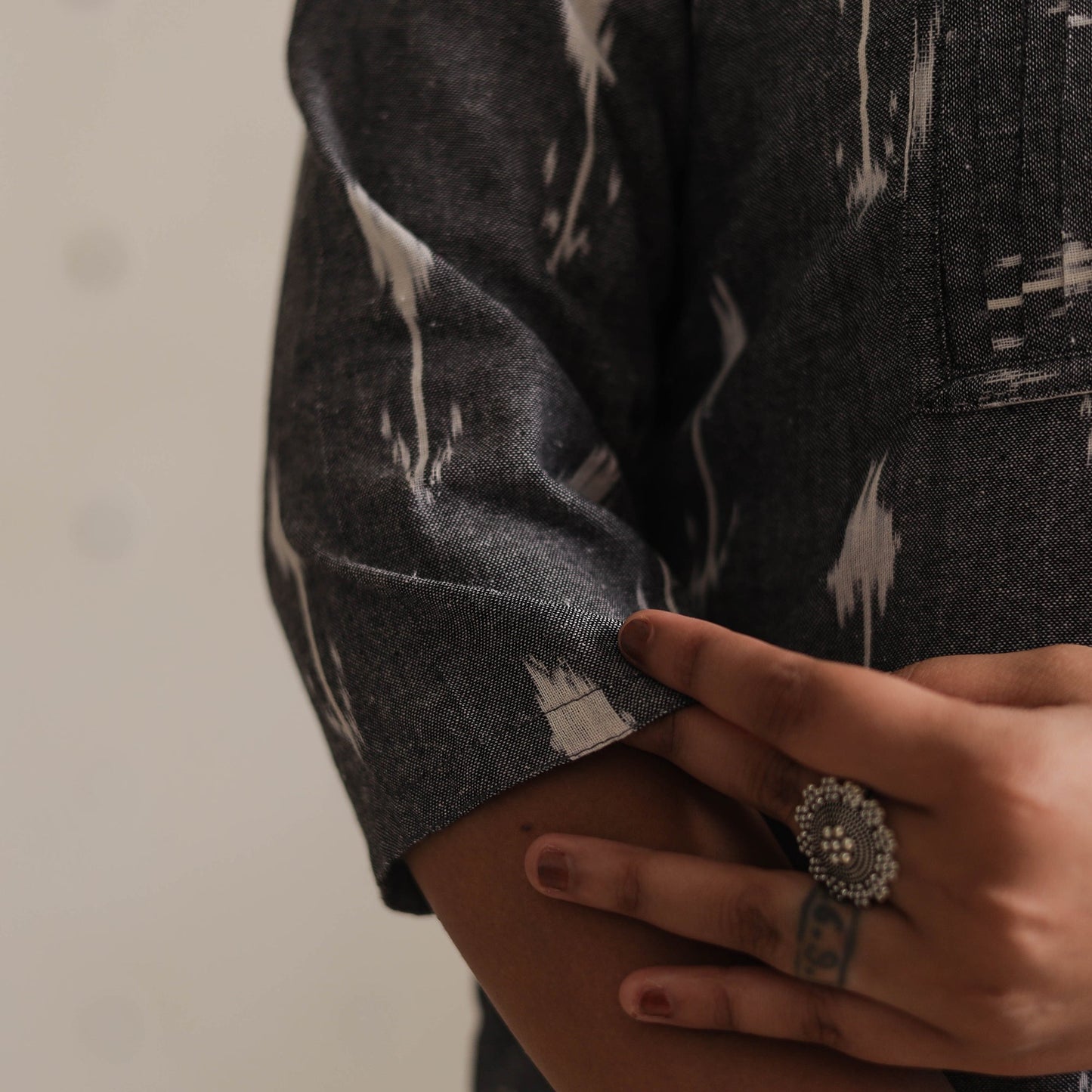  Pochampally Ikat Weave Cotton Long Straight Kurta 02 