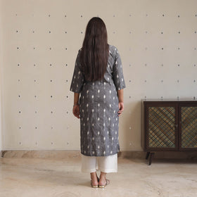  Pochampally Ikat Weave Cotton Long Straight Kurta 02 