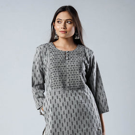 Buy iTokri Casuals - Pochampally Ikat Weave Pintuck Cotton Long Kurta Online at iTokri.com
