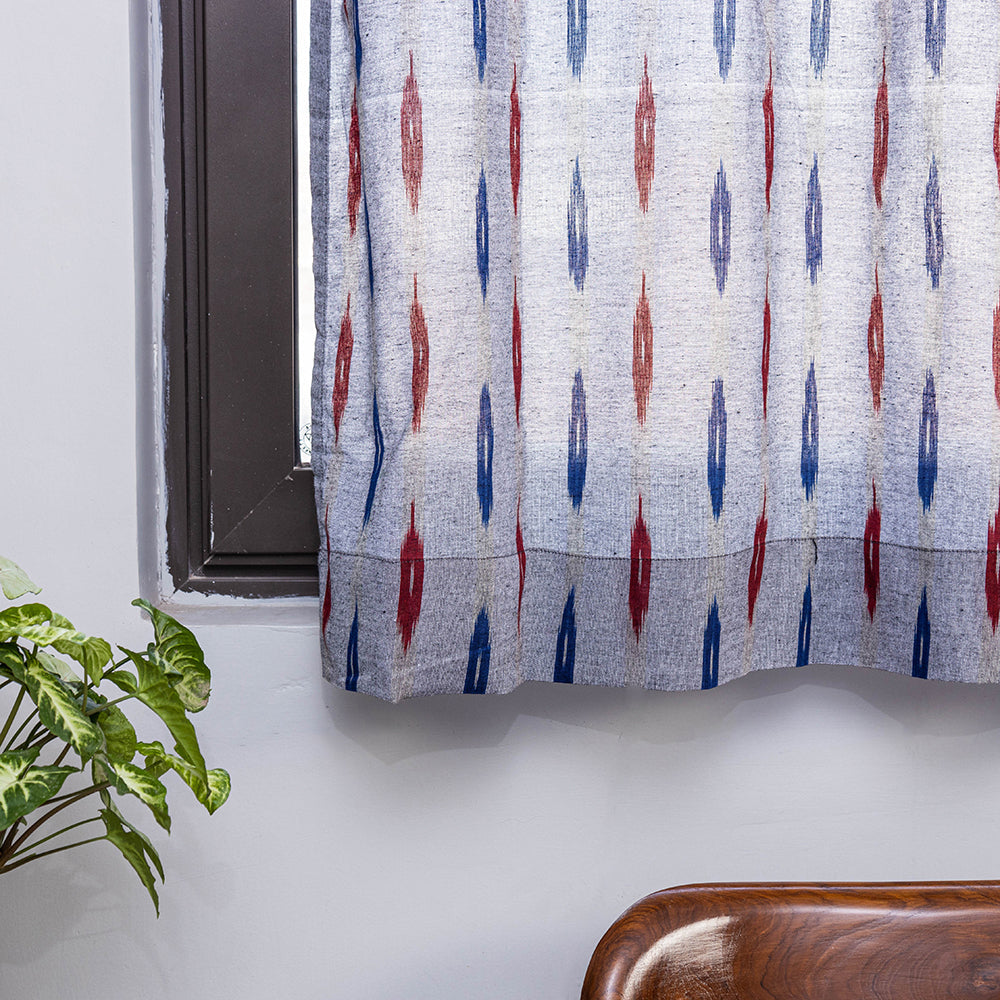 Pochampally ikat weave pure cotton fabric window curtain (5