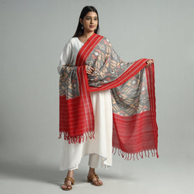  Pochampally Missing Ikat Weave Cotton Handloom Dupatta 46 