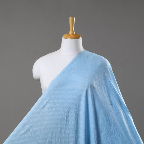 Powder Blue Prewashed Running Stitch Plain Cotton Fabric 