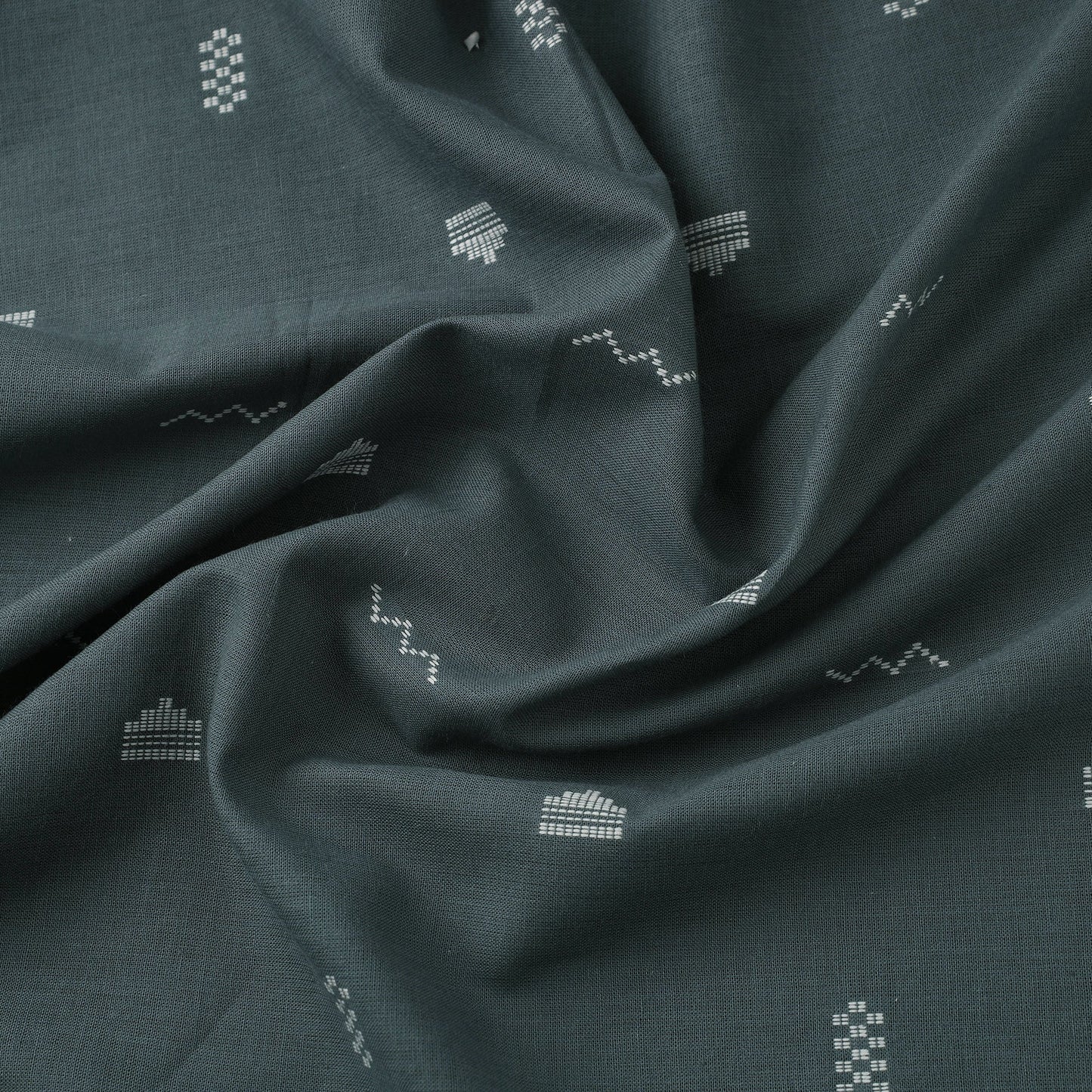 Grey Prewashed Cotton Jacquard Fabric
