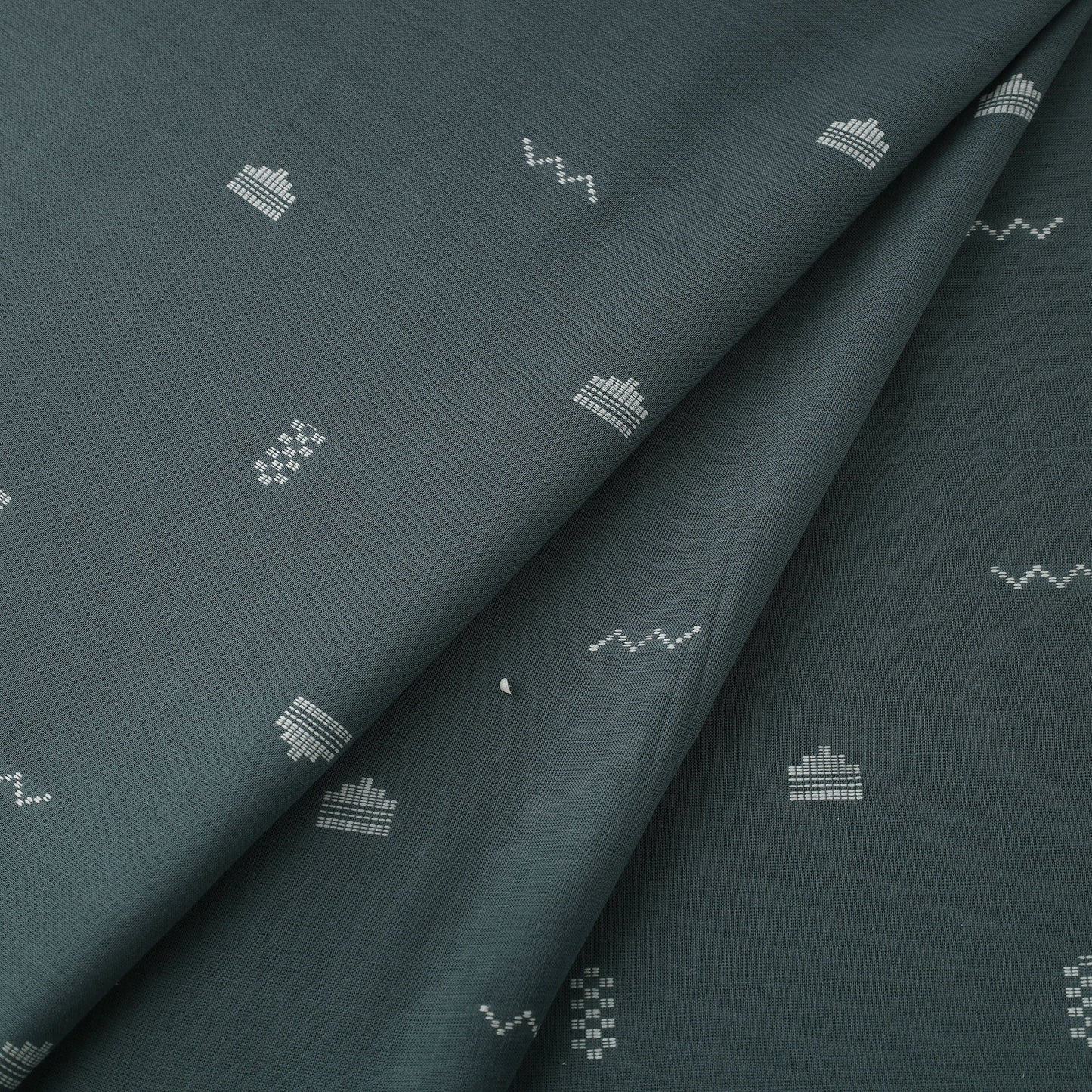 Grey Prewashed Cotton Jacquard Fabric