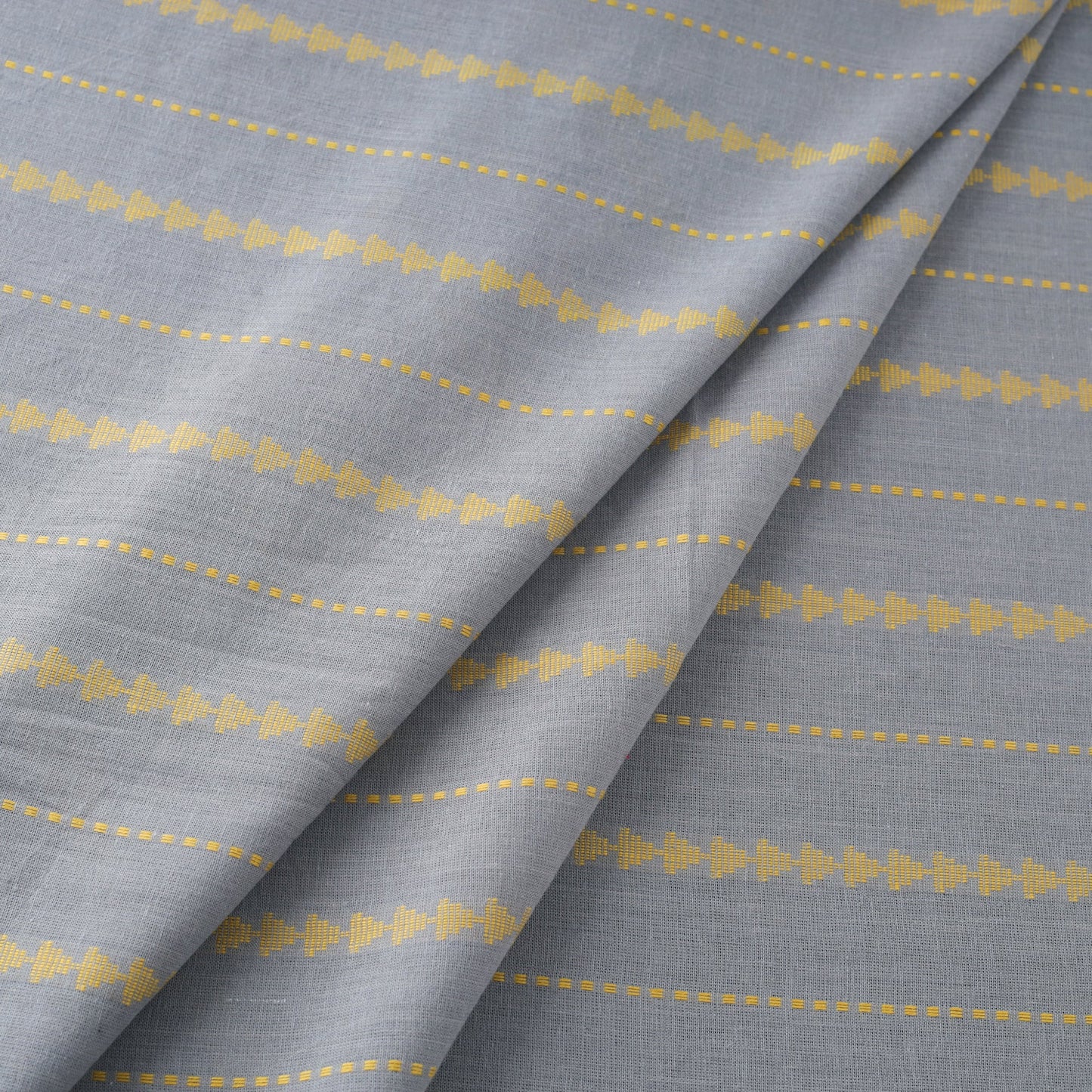 Grey Prewashed Cotton Jacquard Fabric