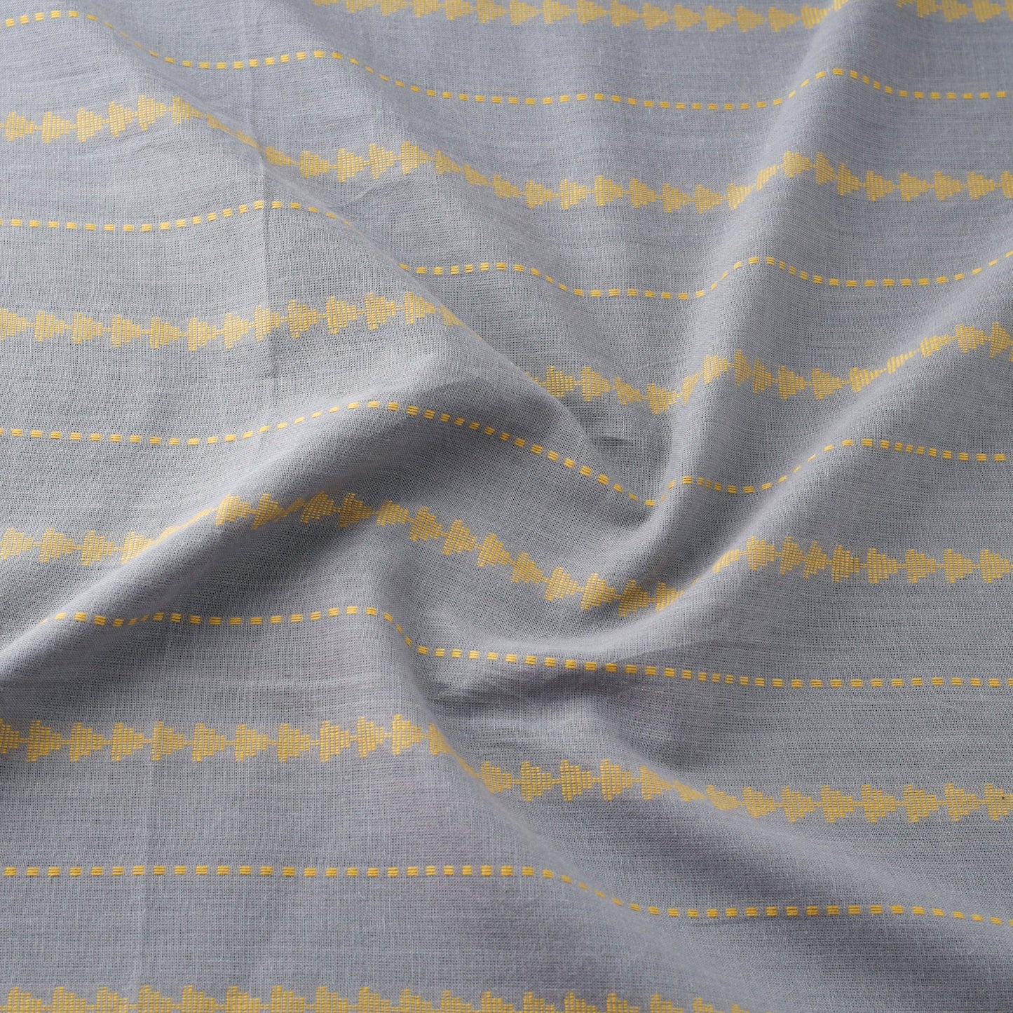 Grey Prewashed Cotton Jacquard Fabric