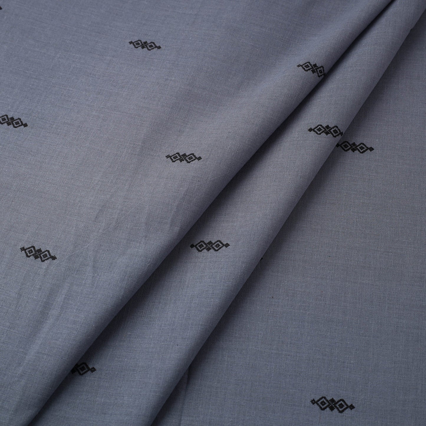 Grey Prewashed Cotton Jacquard Fabric