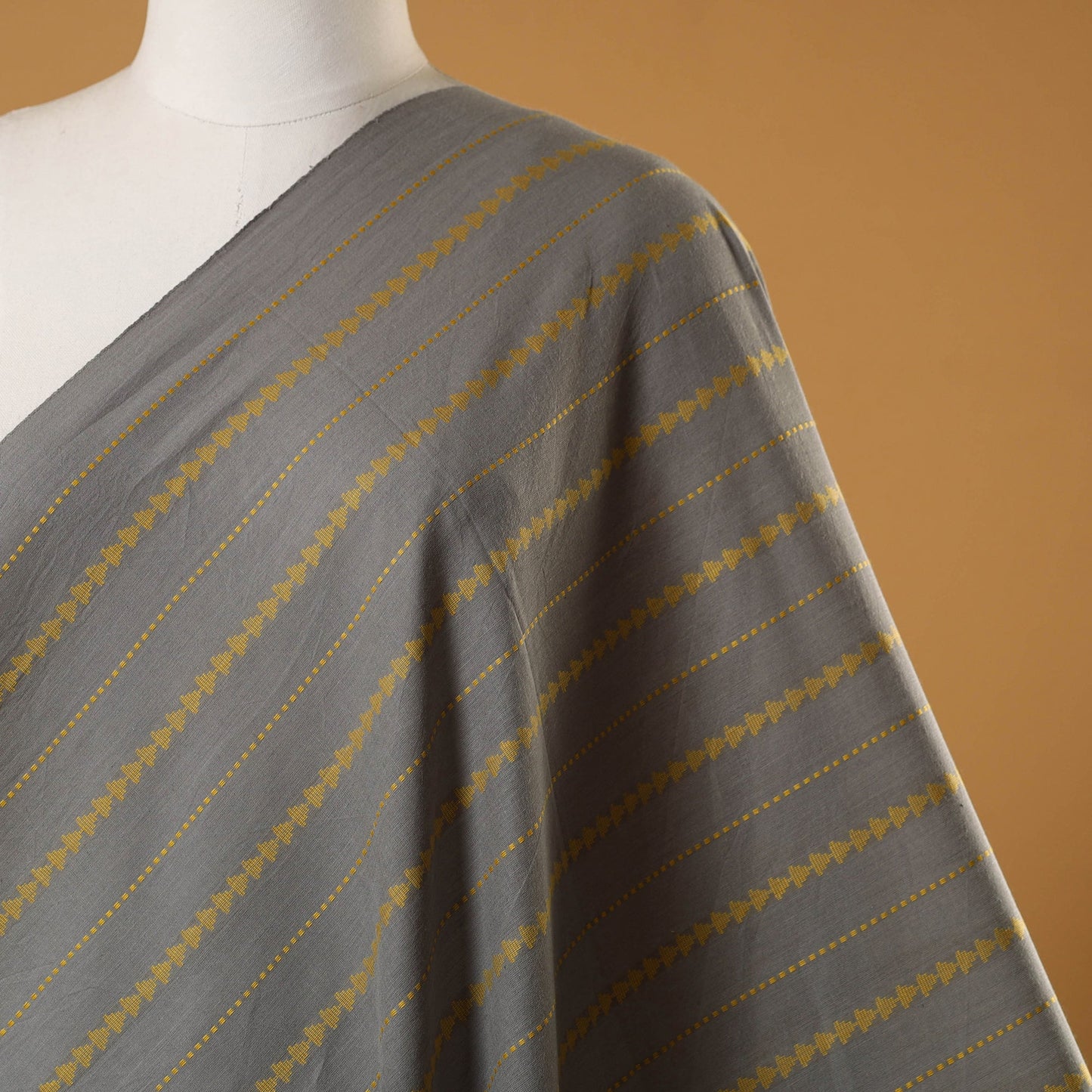 Grey - prewashed cotton jacquard fabric 18 - handcrafted